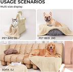 1 Pack 3 Calming Blankets Fluffy Premium Fleece Pet Blanket Soft Sherpa Throw for Dog Puppy Cat Beige Medium (30" x20'')