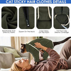 Cat Onesie - Army Green, Soft & Breathable Cat Pajamas for Sizing S. Surgery Suit & Hair Spreading Prevention