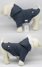 Pet Warm Dog Coat for Winter Dog Clothes Hooded Dog Jacket for Small Puppies Medium Large Dog Cat Clothes Insulated Padded Snow Jacket for Cold Weather Faux Fur (X-Large, Slate Blue)