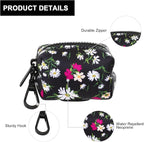 Petmolico Dog Poop Bag Holder Leash Attachment, Dog Waste Bag Dispenser Zippered Pouch, Fits Any Dog Leash, Includes Free Roll of Dog Bags, Poop Bag Dispenser - 2 Packs (White Daisy)