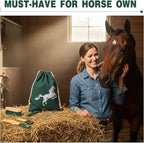 Abbylike 12 Pieces Horse Grooming Kit Racing Festival Tack Room Supplies Horse Brush Sets Equine Care Cleaning Kit Shedding Grooming Massaging Tools (Khaki and Green)