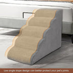 Dog Stairs for Small Dogs, High Density Foam Dog Steps, Extra Wide Non-Slip Pet Ramp for High Beds Or Couch, Soft Doggie Ladder for Dogs Injured, Older Pets, Small Cats