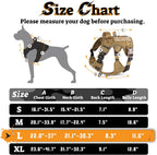 rabbitgoo Dog Harness for Large Dogs No Pull, Tactical Service Pet Vest with Molle and Control Handle, Adjustable and Reflective Military Harness for Easy Walking and Training, Brown, L