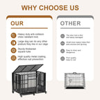 Polar Aurora Heavy Duty Dog Crate, Foldable Indestructible Dog Kennel, Escape Proof Extra Large Dog Cage with Lockable Wheels, High Anxiety Pet Playpen with Double Door for Indoor/Outdoor Use. (60in)
