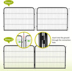 BestPet | Dog Playpen Extender | 24 Inch, 4 Panels | Heavy Duty Metal Pet Exercise Pen | Indoor Outdoor Fence Panels | Rust-Resistant, Removable, Tool-Free Setup | Anti-Skid, Expandable Design