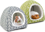 2 Pack Guinea Pig Hideout Bed Rabbit House Cave Accessories Cozy Hide-Out for Bunny Hedgehog Ferret Chinchilla&Other Small Animals