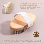 Soft Boar Bristle Pet Brush, Ergonomic Dog Brush Reduces Shedding, Ideal for Daily Gentle Grooming Natural Palm Brushes for Short Haired Dogs & Cats with Non-Slip Band