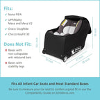 J.L. Childress Padded Infant Car Seat Bag with Wheels - Travel Bag for Airplane, Fits Most Baby & Infant Car Seats, Compatible with UPPAbaby, Nuna, & Chicco, AirTag Compatible - Premier, Black