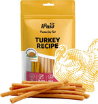 iPaw Turkey Dog Treats, All Natural Human Grade Dog Treat, Suitable for Training chew, US Sourced Raw Material, Hypoallergenic, Rawhide Alternative, Thin Stick (Original)