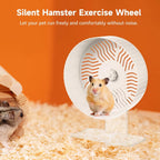 Silent Hamster Wheel, Hamster Exercise Wheel with Adjustable Acrylic Stand, Hamster Exercise Wheel for Gerbil, Syrian & Dwarf, Chinchilla and More Small Animal Hamster Running Wheels (8.2 in)