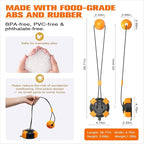 Interactive Dog Toys Upgraded Strong Tug-of-War Dog Toy Mentally Stimulating Toys for Dog Tug of War Dog Toy for Aggressive Chewers Durable Puppy Molar Chew Toy with Teeth Cleaning Dog （Black-orange）