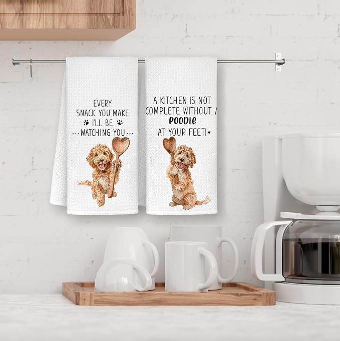 Funny Goldendoodle Kitchen Bathroom Towels,Goldendoodle Gifts for Women Dish Tea Towels, Mom Gifts Decorative Hand Towels for Kitchen for Home Shelf Counter,16x24 Set of 2