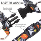 PUPTECK No Pull Dog Harness Soft Adjustable Basic Nylon Step in Puppy Vest Outdoor Walking with ID Tag, Halloween, M