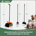 Eyliden Pooper Scooper Broom Set, Include - Dustpan with Lid, Rake, Broom, 35 Waste Bags, 46" Adjustable Long Handle - Yard Lawn Garden Dog Pooper Scooper Leaf Rake, Dust Pan and Broom Combo