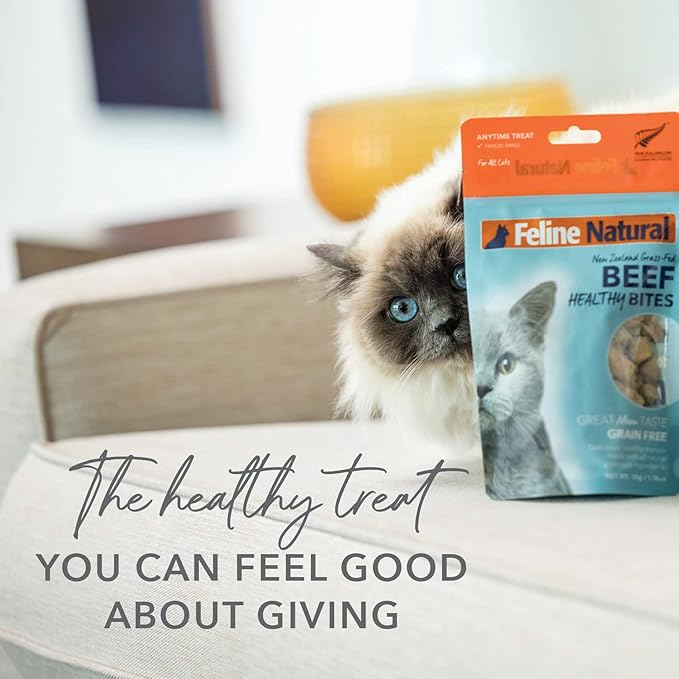 Feline Natural Freeze Dried Cat Treats – New Zealand Single-Source Protein Treats for Cats - Grain-Free Healthy Cat Snacks, Lamb Bites, 1.76oz