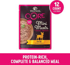 Wellness CORE Natural Grain Free Small Breed Mini Meals Wet Dog Food, Pate Chicken Entrée, 3-Ounce Pouch (Pack of 12)