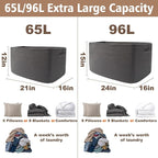 Woven Blanket Basket,65L Large Storage Bin for Blankets Toys Clothes,Decorative Rope Basket for Living Room Bedroom with Handles, Grey