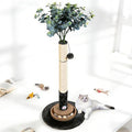 35 Inch Cat Scratching Post, Eucalyptus Sisal Rope Cat Tree Tower with Hanging Ball & Interactive Mouse Toy, Durable Scratcher for Indoor Adult Cats
