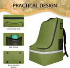 LARIPOP Car Seat Travel Bag for Airplane Gate Check Approved, Padded Backpack with Adjustable Straps, Reflective Strips & Protective Feet for Infant Convertible Booster Seats, Green