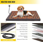 AIVITUVIN Outdoor Heated Dog House Anti Chewing Iron Frame Insulated Dog Kennel with Heating Pad Weatherproof Shelter （Brown,XL）