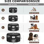 DONORO Dog Playpen Portable Pet Play Pens for Small Dog/Cat/Rabbit/Chicks, Cat Playpen Indoor/Outdoor with Carring Case, Removable Zipper Top and Bottom (Black, Extra Large (55"x55"x30"), 8)