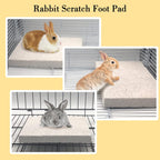 BNOSDM Rabbit Grinding Claw Pads 2Pack Bunny Scratch Foot Pads Natural Hamster Lava Stone for Teeth Grinding White Rabbit Scratching pad Chew Toy for Guinea Pig Ferret Chinchilla Mouse