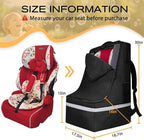 LARIPOP Car Seat Travel Bag for Airplane Gate Check Approved, Padded Backpack with Adjustable Straps, Reflective Strips & Protective Feet for Infant Convertible Booster Seats, Black