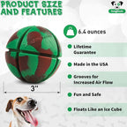 Goughnuts – Virtually Indestructible Ball - Guaranteed Dog Chew Toys for Aggressive Chewers Like Pit Bulls, German Shepherds, and Labs from 30-70 Pounds - Tough and Durable Natural Rubber - Green