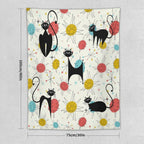 ICMOLYYENLO Abstract Cat Tapestry, Medieval Abstract Atomic Star Cat Vintage Home Wall Hanging Art Tapestry for Bedroom Living Room Dormitory 60x80 Inch