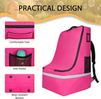 LARIPOP Car Seat Travel Bag for Airplane Gate Check Approved, Padded Backpack with Adjustable Straps, Reflective Strips & Protective Feet for Infant Convertible Booster Seats, Pink