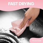 Fantasticlean Microfiber Cleaning Cloth Roll -60 Pack, Tear Away Paperless Towels, 8" x 8", Reusable Washable Rags, for House Kitchen, Pet, Office, Indoor Outdoor, Compact and Portable (Pink)