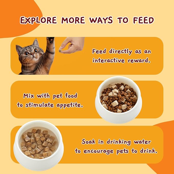 Jungle Calling Freeze Dried Cat Treats, 9.17 oz Single Ingredient Duck Meat for Cats Puppy Dogs, High Protein Food Topper Cube Healthy Dog Treat, Rawhide Free Snacks for Training Bites
