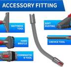Vacuum Attachment Kit Compatible with Dyson V7 V8 V10 V11 V15 Cleaner | Flexible Extension Hose Mattress Tool Stiff Brush Soft Bristle and Flexible Crevice Tool for Home Cleaning