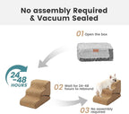 Gardner Pet Dog Stairs for Small Dogs 22.8" H, 5-Step Brown Curved Pet Stairs, Dog Steps for High Bed, Couch (24-30 in) with Durable Non-Slip Waterproof Fabric Cover and CertiPUR-US Certified Foam