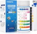 Aquarium Test Strips for Freshwater Fish: 7 in 1 Fish Tank Water Testing Kit for Aquarium Pond - Accurate Testing Nitrate Nitrite Hardness Free Chlorine pH Carbonate Total Alkalinity-100 Strips