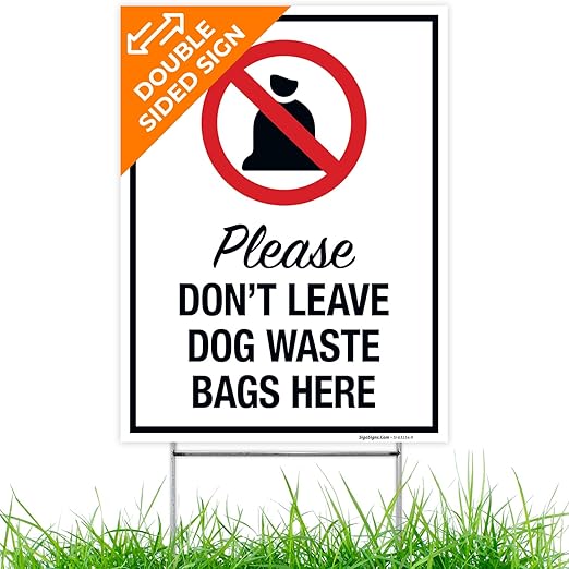 No Pets Allowed in Athletic Field Areas (2 Pack) Double Sided 12x18 Inches, Corrugated Plastic with Metal H Stake, Made in USA