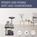 Small Cat Tree With Sisal Scratching Pole, Interactive Toys for Indoor Cats, Scratching Post, Easy Installation Tower for Small Cats
