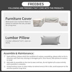 Rattaner Outdoor Wicker Furniture Couch Set 5 Pieces Patio Furniture Sectional Sofa with Grey No-Slip Cushions and Waterproof Covers