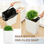 Jingmore Dog Poop Trash Can Outside 3.96 Gal/15 L Plant Styled Dog Waste Trash Can with Lid 50 Pcs Plastic Waste Bags Outdoor Indoor Poop Container Slim Garbage Bin for Yard Garden Pet (White)