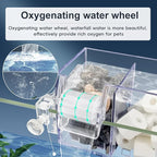 Premium Multi-Layer Aquarium Filter for 5 to 30 Gallon Fish Tanks: Oxygenating Water Wheel, Low-Noise Operation, Dual-Sided Suspension, Transparent