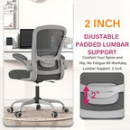 Mimoglad Office Chair, Ergonomic Desk Chair with Adjustable Lumbar Support, High Back Mesh Computer Chair with Flip-up Armrests-BIFMA Passed Task Chairs, Executive Chair for Home Office