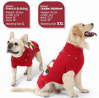 BRKURLEG Christmas Dog Sweaters for Cold Weather, Warm Turtleneck Sweaters for Small Dogs, Xmas New Year Pullover Knitted Sweatshirt for Cats, Dachshund, Poodle, Shih Tzu (Red, S)