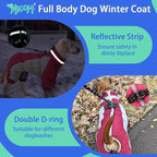 MIGOHI Full Body Dog Coat - Warm Reflective Large Dog Winter Coat with Harness,Turtleneck Fleece Jacket for Dogs,Four-Leg Windproof Puffer Jackets Snowsuit with Zipper for Small Medium Large Dogs,XL