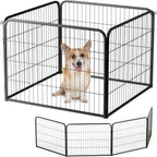 BestPet | Dog Playpen Extender | 24 Inch, 4 Panels | Heavy Duty Metal Pet Exercise Pen | Indoor Outdoor Fence Panels | Rust-Resistant, Removable, Tool-Free Setup | Anti-Skid, Expandable Design