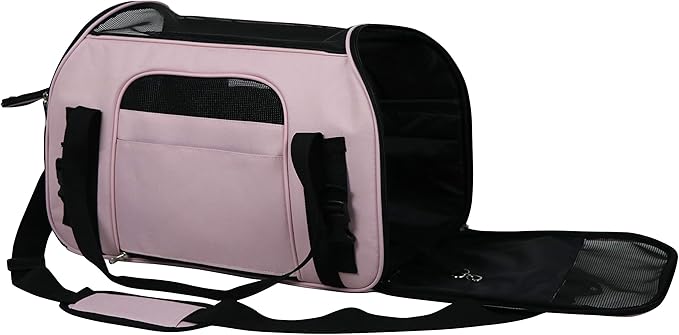 EliteField Soft Sided Pet Carrier (3 Year Warranty, Airline Approved), Multiple Sizes and Colors Available (Large: 19" L x 10" W x 13" H, Pink)
