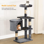 BestPet Cat Tree 36 inch Tall Scratching Toy Activity Centre Cat Tower Cat Condo Multi-Level Furniture Scratching Posts for Indoor Cats,Light Gray