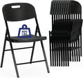 50 Pack Thicker 800 LBS Black Folding Chairs, Commercial Grade Folding Chair, Foldable Chairs for Events