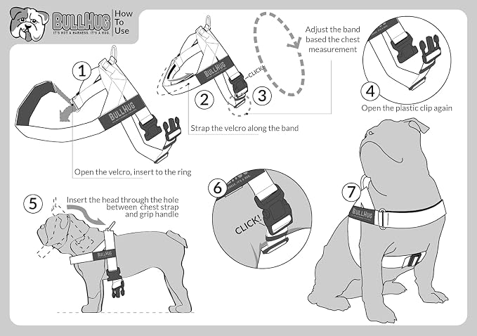 Adjustable Dog Harness– No Pull, No Choke – for English Bulldogs, French Bulldogs, Pugs & Broad-Chested Breeds – Easy, Safe Walks (Bright RED, Medium)