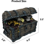 Mipukbay Treasure Chest Fish Tank Decorations, Funny Aquarium Decor Ornament for Small Aquarium and Fish Tank, Safe Landscape Rock Cave for Betta Fish, Goldfish and Aquatic Pets