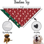 Christmas Dog Bandana 2 Pack Holiday Dog Bandana Christmas Tree Santa Claus Snowflakes Pet Scarf Accessories for Small Medium Dogs & Cats